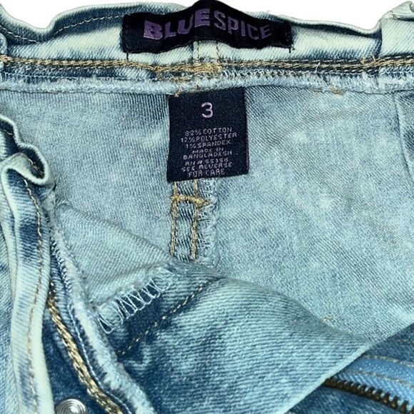 Blue Spice Paper Bag Rolled Hem Jean Shorts - Picture 9 of 9